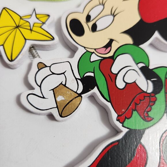 The Walt Disney Company Mickey & Minnie Mouse Vintage Wooden Ornaments SET OF 2 - Picture 5 of 9